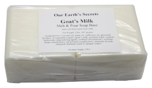 Our Earth's Secrets Goats Milk - 2 Lbs Melt and Pour Soap Base Unscented 2 Pound (Pack of 1)