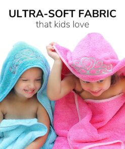 Alternative view of Ultra-Homes Princess Baby Bath Towel [Pink] Hooded Toddler Towels for Girls Up to 10 Years - Oversized Baby Towel with Super Absorbent 100% Cotton - Soft and Cozy Beach Towel Pink