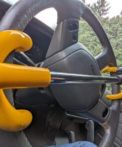 Winner International The Club 3000 Twin Hooks Steering Wheel Lock, Yellow 29 819uz1waDLL