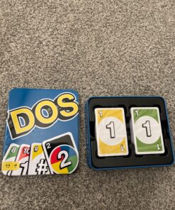 Mattel Games Dos Card Game for Kids, Adults and Game Night in a Portable and Collectible Storage Tin for 2-4 Players 22 819vNeXzoGL