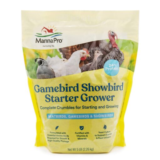 Manna Pro Gamebird Showbird Crumbles|Formulated for birds with Vitamins & Minerals|5 Pounds 5 Pound (Pack of 1)