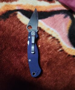 Spyderco Para Military 2 Signature Midnight Blue Knife with 3.42" CPM S110V Steel Blade and Durable G-10 Handle - PlainEdge - C81GPDBL2 40 819z6IgncGL