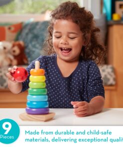 Melissa & Doug Rainbow Stacker Wooden Ring Educational Toy - Wooden Rainbow Stacking Rings Baby Toy, Stacker Toys For Infants And Toddlers 25 819zfAcmcSL