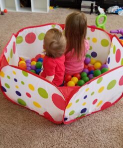 KUUQA Kids Ball Pit Pool Play Tent with Zippered Storage Bag for Toddlers, Pets 3.28Ft (Balls not Included) Red 41 81A0FzOqioL