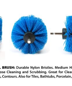 RevoClean 4 Piece Scrub Brush Power Drill Attachments-All Purpose Time Saving Kit-Perfect for Cleaning Grout, Tile, Counter, Shower, Grill, Floor, Kitchen, Blue & White 22 81A0V7BqBqL