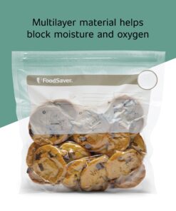 FoodSaver 1-Quart BPA-Free Multilayer Construction Vacuum Zipper Bags, 18 Count 18 Count (Pack of 1) 19 81A16ksy4ML