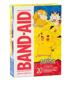 Band-Aid Brand Adhesive Bandages for Minor Cuts & Scrapes, Wound Care Featuring Pokémon Characters for Kids, Assorted Sizes 20 ct Pokemon 20 Count (Pack of 1) 29 81A4p1GJR4L