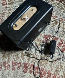 TEWELL Speaker for Turntable, HD 24W Audio Vintage Wireless Speakers Plug-in Speaker with Extended Bass and Treble, Knob for Volume Control, Toggle Switch and 3.5mm AUX Input Black 30 81A5wdDHqfL