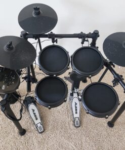 Alesis Nitro Mesh Kit - Electronic Drum Set with Quiet Mesh Pads, USB MIDI, Kick Pedal and Rubber Kick Drum, 40 Kits, 385 Sounds, Drum Lessons 1st Generation 73 81A7FOgWdTL