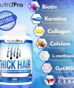Thick Hair Growth Vitamins– Hair Growth Pills With DHT Blocker Stimulates Faster Hair Growth for Weak, Thinning Hair–Biotin Hair Supplements with Keratin & Collagen Helps Men&Women Grow Perfect Hair. 60 Count (Pack of 1) 28 81A7SisQQUL 1