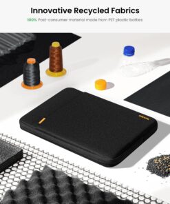 tomtoc 360° Protective Laptop Sleeve for 15-inch New MacBook Air M2 A2941 2023, 15 Inch Microsoft Surface Laptop 5/4/3, Dell XPS 15 Plus, 15'' MacBook Pro A1990 A1707, Water-Resistant Case Bag, Black 15-inch for New MacBook Air 52 81A8R2WtbL