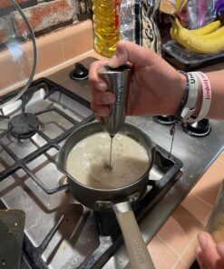 Ozeri Deluxe Milk Frother and Whisk in Stainless Steel with Stand and 4-Frothing Attachments 42 81A8cV4aHwL