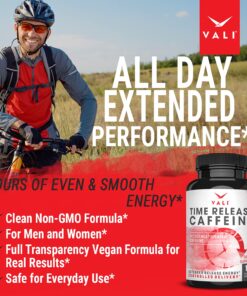 VALI Time Release Caffeine 100mg Pills - Smart Slow Release for Extended Energy & Focus. Advanced Nootropic Supplement. Brain Booster for Active Performance, Alertness & Clarity. 120 Veggie Capsules 22 81A95zcCcyS
