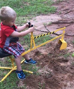 The Big Dig Sandbox Digger Excavator Crane with 360 Degree Rotation with Base Great for Sand, Dirt and Snow, Steel Outdoor Play Toy, Yellow 40 81AAR5pPWFL