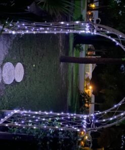 LiyuanQ Solar String Lights, 2 Pack 100 LED Solar Fairy Lights 33 feet 8 Modes Copper Wire Lights Waterproof Outdoor String Lights for Garden Patio Gate Yard Party Wedding Indoor Bedroom Cool White 32 81AB0vxqvKL