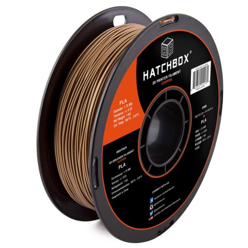 HATCHBOX 1.75mm Copper PLA 3D Printer Filament, 1 KG Spool, Dimensional Accuracy +/- 0.03 mm, 3D Printing Filament