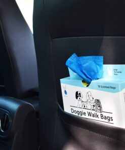 Doggie Walk Bags Dog Waste Bags with Easy Tie Handles, Extra Thick and Strong Poop Bags, Easy Dispensing and Leak Proof, 70 Blue Scented Doggy Bags, 7 x 5 x 17 Inches 10 81ABEQwPJeL