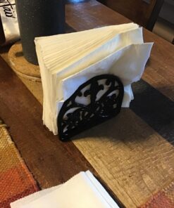 Fleur De Lis Design Cast Iron Napkin Holder, By Home Basics (Black) / Napkin Holders For Kitchen/Table Napkin Holder With Non-Skid Feet/Doubles As Storage For Small Papers Black 35 81ABn7e7tjL