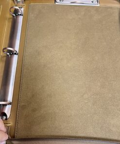 AZXCG Leather Portfolio Binder,3 Ring Binder Padfolio with Zipper fits up to 13.3" Laptop, Professional Organizer, Business Folder with Clipboard, Leather Notepad Holder Brown Graduation Gift Standard 59 81ACqMSzooL