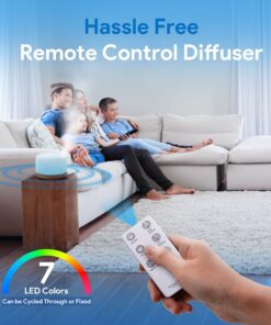 ASAKUKI 500ml Premium, Essential Oil Diffuser with Remote Control, 5 in 1 Ultrasonic Aromatherapy Fragrant Oil Humidifier Vaporizer, Timer and Auto-Off Safety Switch A-yellow 23 81AF6hVl0eL