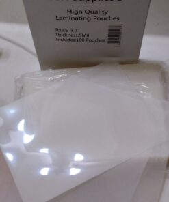 TYH Supplies 100 Pack 5x7 Inch Thermal Laminating Sheets | 5 Mil Hot Glossy Recipe Card Photo Size Laminating Pouches | Heavy Duty Lamination Pockets with Round Corners 22 81AFo10W1EL