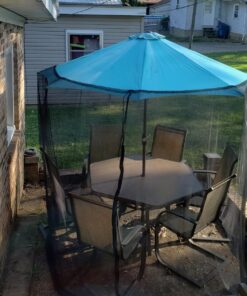 Best Choice Products 9ft Adjustable Mosquito Net for Umbrellas 7.5-11ft, Bug Screen Patio Umbrella Accessory for Outdoor Market Offset Cantilever w/Polyester Mesh Net, Zipper Door, Fillable Base 39 81AH7FyCWqL