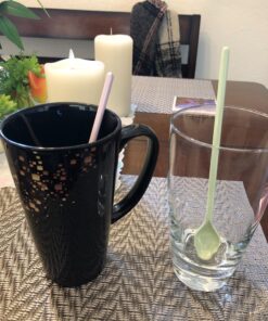 Gohh Long Handle Spoons 7.2 Inch: Latte Machiatto, Tall Iced Tea, Ice Cream Sundae, Coffee, Tea, Cocktail or Hot Chocolat Stirring Longdrink Spoons, Set of 6 Green, Blue, Pink 28 81AIcffmL