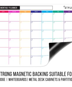 STYLIO Dry Erase Calendar Whiteboard. Set of 3 Magnetic Calendars for Fridge: Monthly, Weekly Organizer & Daily Notepad. Refrigerator & Wall Family Calendar. 4 Fine Point Markers & Eraser Included White 28 81AJJXsLnqL 2
