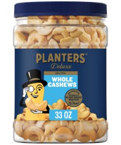 Alternative view of PLANTERS Deluxe Salted Whole Cashews, Party Snacks, Plant-Based Protein 33oz (1 Container) With Sea Salt 2.06 Pound (Pack of 1)