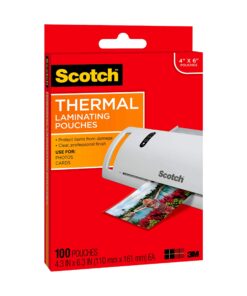 Scotch Thermal Laminating Pouches, 5 Mil Thick for Extra Protection, 4.3 Inches x 6.3 Inches, 100 Pouches (TP5900-100) 17 81AMVIAn1bL