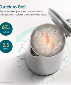 COSORI Electric Kettle, Tea Kettle Pot, Stainless Steel Double Wall, 1500W Hot Water Kettle Teapot Boiler & Heater, Automatic Shut Off & Boil-Dry Protection, BPA Free, 1.5L, Silver 27 81ANGd8WSOL