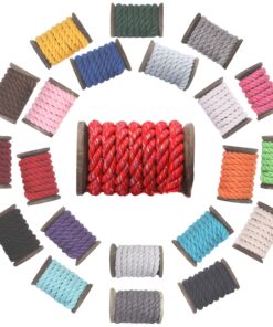 Ravenox Natural Twisted Cotton Rope | Made in The USA | Strong Triple-Strand Cordage for Sports, Décor, Pet Toys, Crafts, Macramé & Indoor Outdoor Use| by The Foot & Diameter (Multiple Color) Red Glitter 1/4 Inch x 50 Feet 10 81ANJDCtNHL
