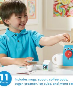 Alternative view of Melissa & Doug Brew and Serve Wooden Coffee Maker Set - Play Kitchen Accessories (12 -Pieces) Wooden Brew & Serve Coffee Set