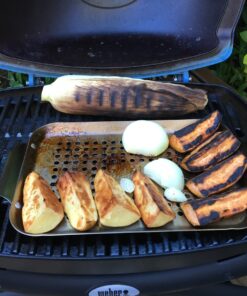 Grill Basket - Yukon Glory™ 3-Piece Mini Grilling Basket Set - Stainless Steel Perforated Grill Baskets for Grilling Veggies Seafood and Meats Includes Grill Pan - Square Basket and Circular Basket 34 81ANl1qbPL