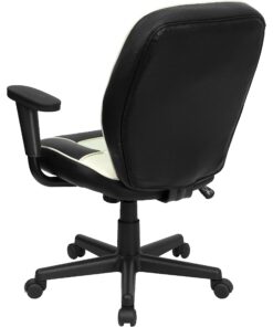 Flash Furniture Mid-Back Black and Cream Vinyl Steno Executive Swivel Office Chair with Adjustable Arms Black/White 6 81AOs2Q1xwL