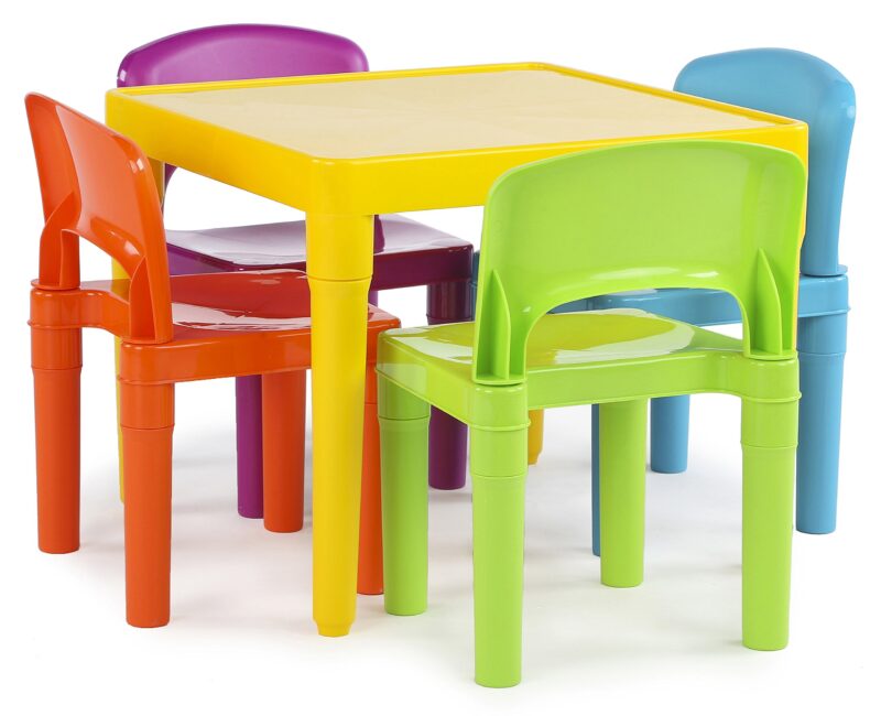 Catalog 8 Humble Crew Kids Plastic 4 Set, Yellow Table/Vibrant Chairs