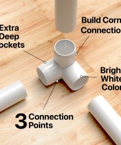 FORMUFIT 1-1/4" 3-Way PVC Elbow Furniture Grade Fitting in White, 1.66" Actual ID, (Pack of 4), Made in USA, UV-Resistant, Impact-Proof, Easily Build 3-Point Corners with PVC Pipe - F1143WE-WH-4 13 81ARknu3WUL