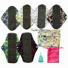 8 Pieces Menstrual Set 6 of Cloth Pads + 1 of Moon Cup + 1 of Mini Wet Bag (SMALL for women who haven't previously given birth vaginally., Blue) 25 81ATa1HSQiL