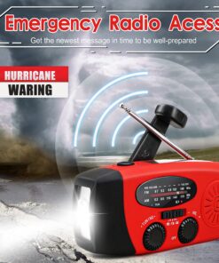 Emergency Hand Crank Radio with LED Flashlight for Emergency, AM/FM NOAA Portable Weather Radio with 2000mAh Power Bank Phone Charger, USB Charged & Solar Power for Camping, Emergency 25 81AVE6hthL