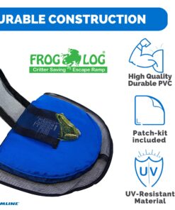 SWIMLINE HYDROTOOLS ORIGINAL 70200 FrogLog Animal Saving Escape Ramp For Pools & Spas | For All Small Animals Entering The Pool | Heavy Duty Material & Long Lasting | Reduces Pool Maintenance Blue 26 81AW42ODpqL