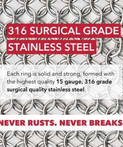 Knapp Made CM Scrubber 6" Small Ring Cast Iron Scrubber - Cast Iron Cleaner for Hard Anodized Cookware, Pre-Seasoned Pans, Dutch Ovens, Iron Pans, Grills and Skillet. Chain Mail Scrubber Cast Iron 6x6 Inch (Pack of 1) 15 81AWRYdhtXL