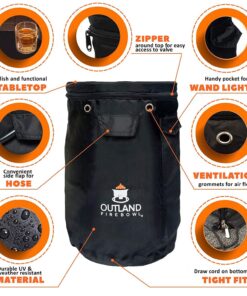 Outland Living Firebowl UV and Weather Resistant 740 Propane Gas Tank Cover with Stable Tabletop Feature, Fits Standard 20 lb Tank Cylinder, Ventilated with Storage Pocket Cover + Tabletop Black 20 81AXepZSqoL