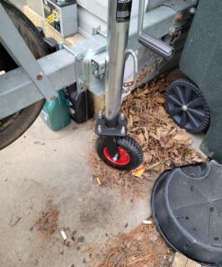 POWERTEC 8 Inch Heavy Duty Swivel Caster Wheels, Pneumatic Plate Casters with Rubber Knobby Tread for Workbench, Dolly, Cart, Trolley, Wagon & Chicken Coop, Large Castor Wheels, 1pk (17051) Swivel, 1pk 22 81AYkivt1L 2