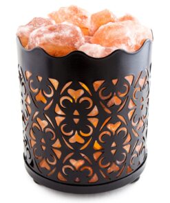 Alternative view of CRYSTAL DECOR Himalayan Pink Salt Lamp Basket & Dimmer Cord Bulb Flanigan1