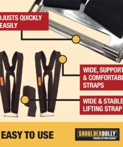 Shoulder Dolly Moving Straps - Lifting Strap for 2 Movers - Move, Lift, Carry, And Secure Furniture, Appliances, Heavy, Bulky Objects Safely, Efficiently, More Easily Like The Pros - LD1000 Basic 24 81AelKdBJcL