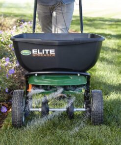 Scotts Elite Spreader for Grass Seed, Fertilizer, Salt and Ice Melt, Durable Push Spreader Holds up to 20,000 sq. ft Product Single Pack 46 81AhIZTdZTL