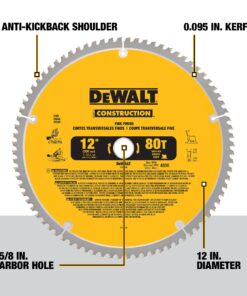 DEWALT 12-Inch Miter Saw Blade, Crosscutting, Tungsten Carbide, 80-Tooth, 2-Pack (DW3128P5) Saw Blade 2 Pack, 12 In., 80 T 19 81Ak9GwuDIL