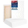 U.S. Art Supply 20 x 30 inch Stretched Canvas 12-Ounce Triple Primed, 6-Pack - Professional Artist Quality White Blank 3/4" Profile, 100% Cotton, Heavy-Weight Gesso - Acrylic Pouring, Oil Painting 20" x 30" 46 81AmFINzN2L