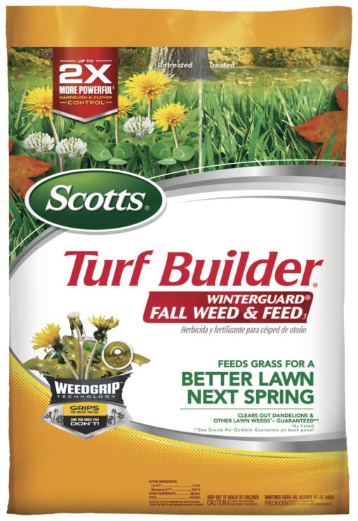 Scotts Turf Builder WinterGuard Fall Weed & Feed3, Weed Killer Plus Fall Fertilizer, 5,000 sq. ft., 14.29 lbs. 5,000 sq. ft.