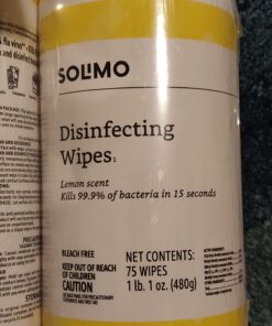 Amazon Basics Disinfecting Wipes, Lemon Scent, for Sanitizing, Cleaning & Deodorizing, 255 Count (3 Packs of 85) (Previously Solimo) 85 Count (Pack of 3) 3 Pack Lemon 39 81AoFf3IFyL 2